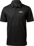White Ford Oval Crest Chest Print Textured Polo Shirt. Fixed Price $22.49.