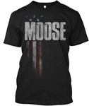 Moose Family American Flag T-shirt Made In The Usa Size To 5XL. Fixed Price $20.77.