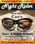 Curvz Women Smaller Size Clear "night Rider" Motorcycle Riding Sunglass 02-15. Fixed Price $25.00.