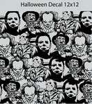 Horror Icon Collage Decal 12X12 Halloween Sticker Sheet. Fixed Price $15.00.