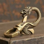 1X Dragon Head Solid Brass Fob Belt Clip Buckle Key Chain Ring Holder Hook Usa. Fixed Price $9.49.
