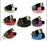 Unisex Women 3-ROW Pyramid Metal Studded Leather Belt Punk Rock Goth Emo. Fixed Price $16.00.