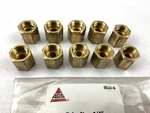 (10) Ags BLU-4 Brass Brake Line Union, 1/4" (7/16"-24 Inverted). Fixed Price $13.49.