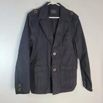 Joe's Jeans Mens Black 2-BUTTON Military Jacket Size Lg 100% Cotton. Fixed Price $18.00.