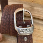 Harley Davidson Belt Leather Mens Dark Brown 34 Buckle Logo Usa New. Fixed Price $29.00.