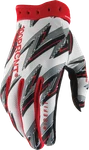 100-PERCENT Ridefit Gloves White/red Md. Fixed Price $39.95.