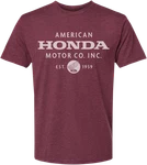 Honda Apparel Motor Company T-shirt Medium Maroon NP21S-M3022-M. Fixed Price $29.95.