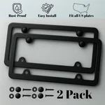 2PK Premium Black Aluminum Metal Decritive Slim License Plate Cover Frame 4 Hole. Fixed Price $11.99.
