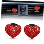 2PCS Car Air Vent Clips - Bling Crystal Heart Charms Red. Fixed Price $11.41.
