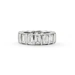 Ladies Platinum 7.20CT Emerald Cut Diamond Full Eternity Wedding Band Ring. Fixed Price $11830.00.