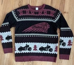 Indian Motorcycle Sweater Mens Large Red Crewneck Pullover Knit Biker. Fixed Price $56.32.