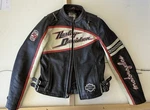 Harley Davidson Womens Dash Black Red Cream Vented Leather Jacket 97102-12VW. Fixed Price $150.00.