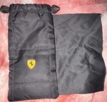 Ferrari Logo Black Nylon Drawstring Pouch / Small Case With Cloth Scuderia. Fixed Price $150.00.