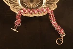 Chain Mail Bracelet Anodized Aluminum Elf Weave Hot Pink Gray Girl Gift Handmade. Fixed Price $12.00.