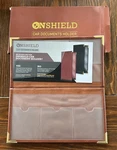 New Onshield Car Document Holder Visor Brown Vinyl 9" Glove Box. Fixed Price $7.16.