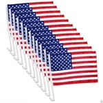 Pack American Patriotic Window Clip Car Flag 17" X 12". Fixed Price $14.99.