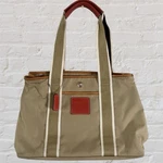 Coach Hampton Tote Bag Beige Red Water Resist. Expandable Double Handle Logo. Fixed Price $60.00.