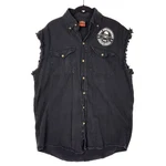 Hot Leathers Black Denim 2ND Amendment Sleeveless Biker Shirt Skull Grunge. Fixed Price $29.88.