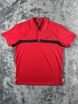 Alpinestars Red Performance Polo Shirt Black Chest Stripe 100% Polyester. Fixed Price $24.00.