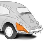 1950-1967 Vw Beetle Rear Wheelhouse Bumper Bracket Panel 111809407. Fixed Price $144.95.