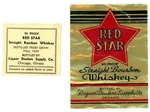 1920S-30S Red Star Straight Bourbon Whiskey Liquor Dealers Supply Co Label WL4. Fixed Price $57.50.