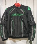 Rst S-1 Motorbike Jacket Textile Black Green Ce Xl Uk 46 Mesh Lined Pads 2559. Fixed Price $170.00.