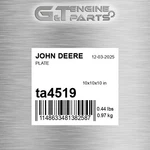TA4519 Plate Fits John Deere (surplus Open Box). Fixed Price $125.21.