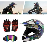 Motorcycle Helmet Set W/goggles & Gloves For Off-road Mx Atv Ready Ride Safe. Fixed Price $56.99.