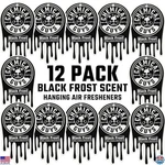 Chemical Guys Black Frost Scent Hanging Air Freshener - 12 Pack For Cars & Rvs. Fixed Price $37.66.