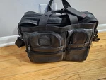 Tumi 96141DH Alpha Black Leather Expandable Laptop Briefcase Very Used Shape. Fixed Price $40.00.
