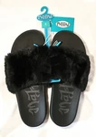 Women's Mad Love Black Fluffy Phoebe Slide Sandals Flip Flops - 7, 8, 9, 10, 11. Fixed Price $22.99.