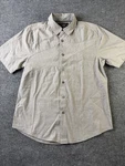 Alpinestars Mens Button Up Shirt Light Gray Short Sleeve Cotton Pocket Casual. Fixed Price $21.99.
