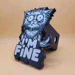 I'm Fine Cat Trailer Hitch Cover. Fits 2" Receiver. Cute Custom Auto Accessory.. Fixed Price $30.00.