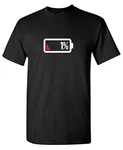One Percent Sarcastic Humor Graphic Tee Gift For Men Novelty Funny Shirt. Fixed Price $6.00.