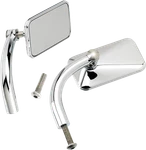 Biltwell Mirrors - Utility Side View Rectangle Perch Chrome Pair. Fixed Price $190.75.