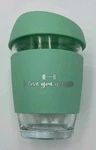 Coffee Mug Travel 12OZ Tempered Glass Splashproof Sea Green I Love You Latte. Fixed Price $12.80.