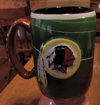 Washington Redskins Football Shaped Mug Embossed Indian Graphics Boelter Brands. Fixed Price $12.00.
