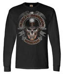 Harley-davidson Men's Ghoulish Biker Skull Long Sleeve Crew-neck Shirt Black. Fixed Price $39.95.