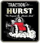Traction By Hurst - Vintage Metal Sign: 20" X 18" Gasser Hot Rod Cheater Slicks. Fixed Price $39.95.