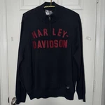 Harley Davidson Xl-men's 1/4-ZIP Long Sleeve Navy Blue Knit Sweater Nwt. Fixed Price $85.00.
