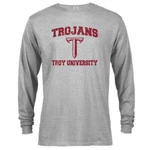 Troy University Trojans Distressed Retro Logo Tee Long Sleeve Adult T-shirt. Fixed Price $34.99.