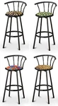 Bar Stool Novelty Theme 29" Tall Black Metal Finish Swivel Seat Cushion. Fixed Price $184.88.