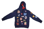 Born Fly Navy Blue All Patch Pullover Hoodie Hooded Sweatshirt Mens. Fixed Price $39.99.