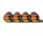 Fisherman At Sunset Tire Valve Caps - Black Aluminum Of Four Universal. Fixed Price $15.99.