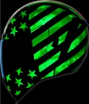 Icon Airform Old Glory Motorcycle Helmet + Rst Blue Shield Glows-in-the-dark Lg. Fixed Price $225.00.