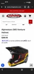 Alpinestars SM5 Venture Helmet Black Burgundy Yellow Glossy Motocross Atv Xlarge. Fixed Price $225.00.