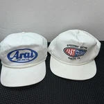 Vintage Arai Helmets And Fast Fridays Speedway Hat White One Size. Fixed Price $30.00.