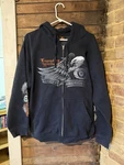 Hot Leathers Black Legendary Heritage Zip American Biker Hoodie Mens Large. Fixed Price $26.99.