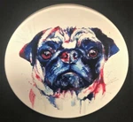 Dog Face, Billet Aluminum Trailer Hitch Plug Cover, White, Uv, 4". Fixed Price $49.99.