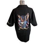 Dragon Fly Motorcycle Mens Black Button Up Shirt Usa Garage Free Ride Size. Fixed Price $38.00.
